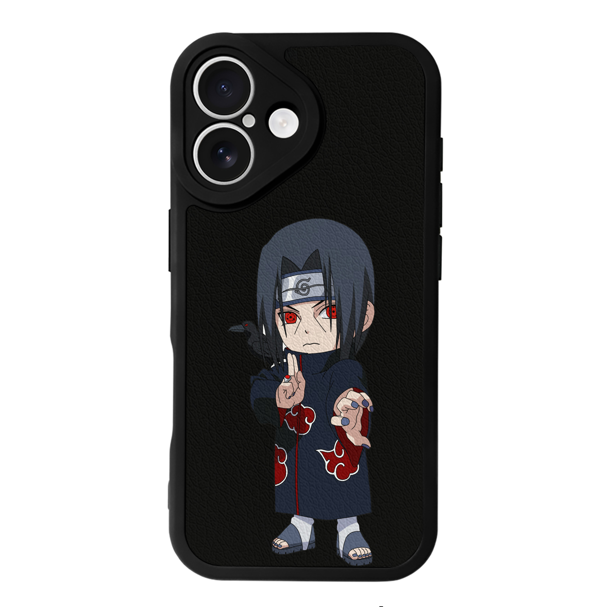 （画像用） NARUTO -ナルト- うちは イタチ Uchiha Itachi 【iPhone 16シリーズ対応】シリコンスマホケース（レザー調） 材質：シリコン